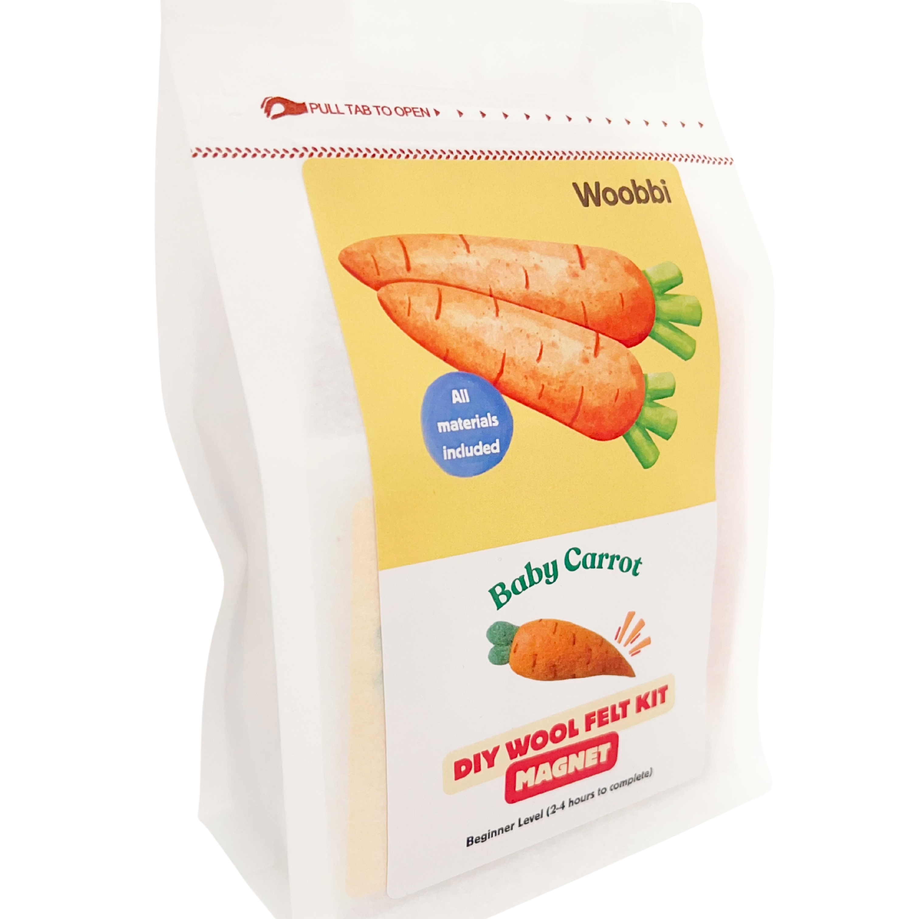 Baby Carrot DIY Wool Felt Magnet Kit - Woobbi