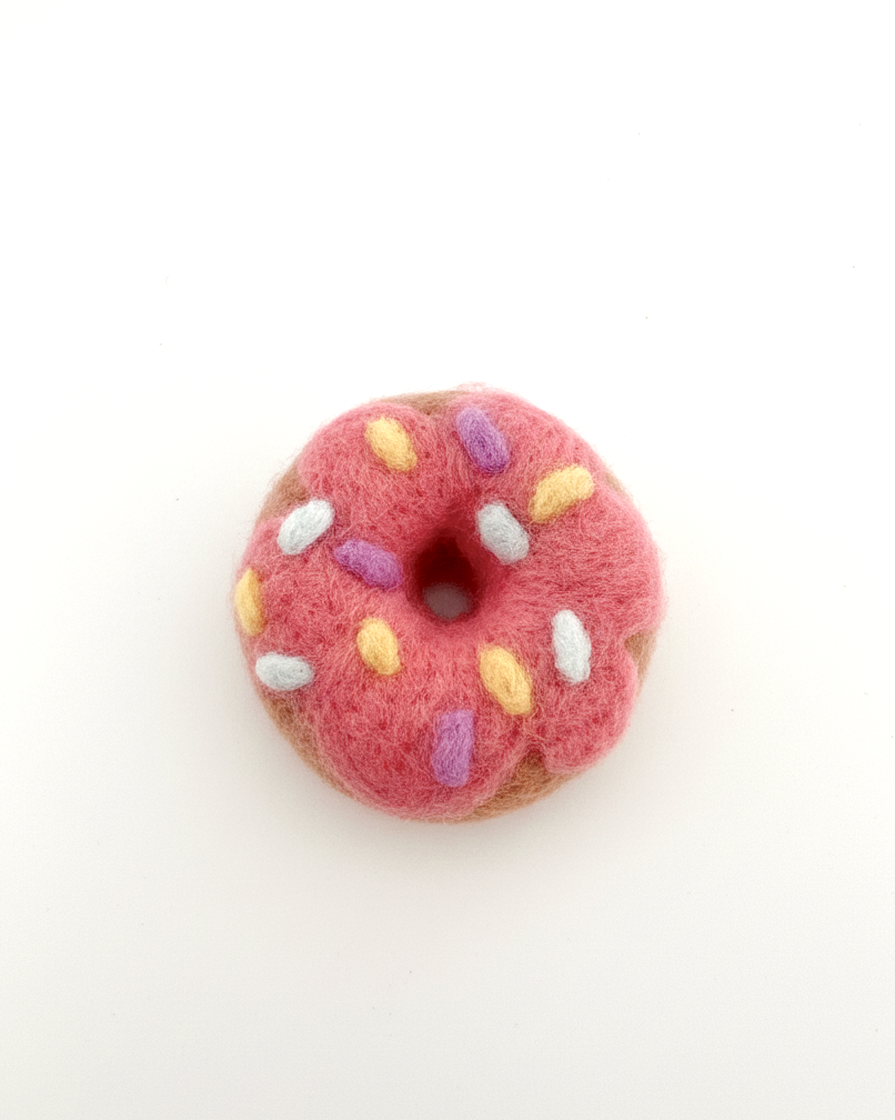 Pink Frosted Donut Wool Magnet - Woobbi