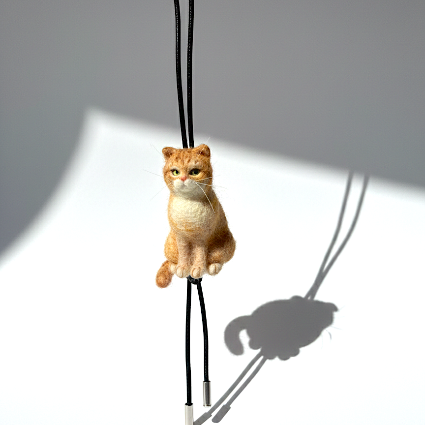 Ginger Cat Wool Charm - Woobbi