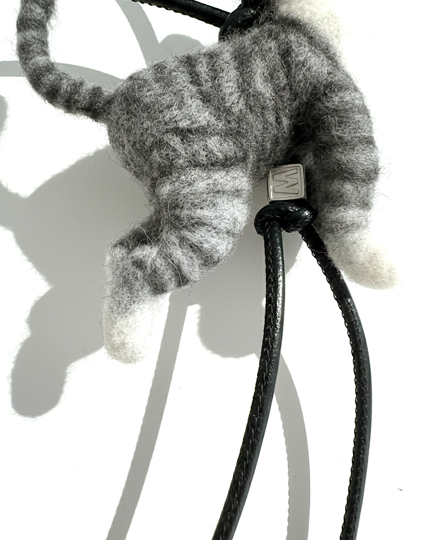 Gray Tabby Cat Wool Charm - Woobbi