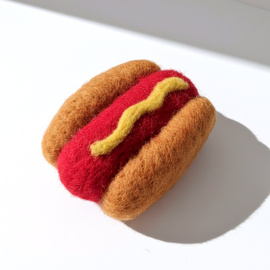Hot Dog Wool Magnet - Woobbi