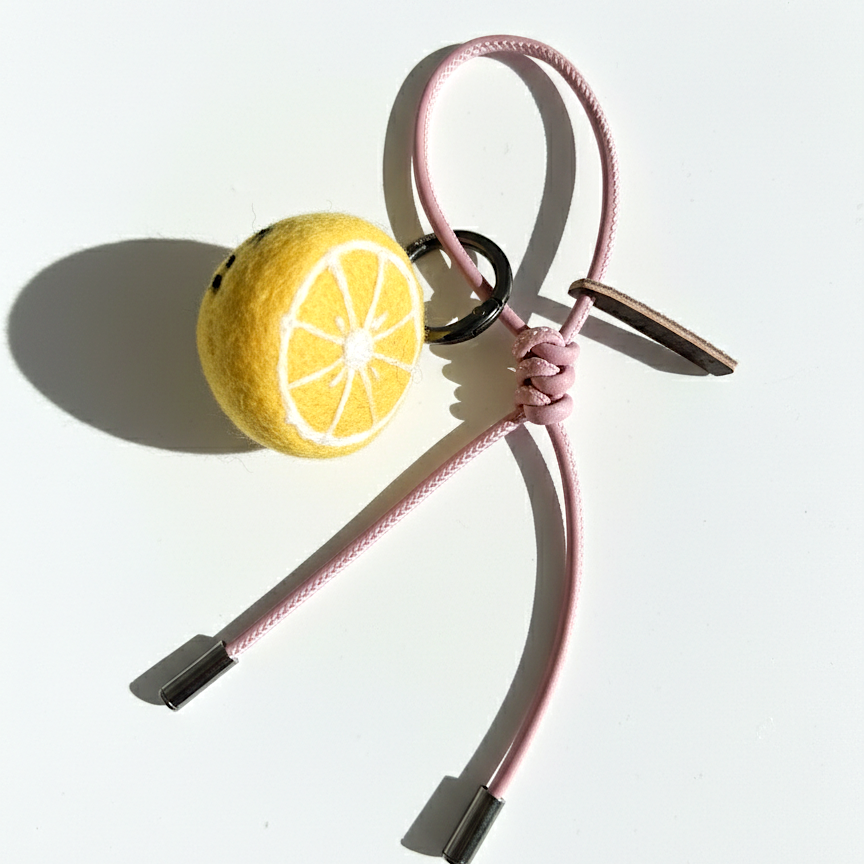 Lemon Wool Bag & Keychain Charm - Woobbi