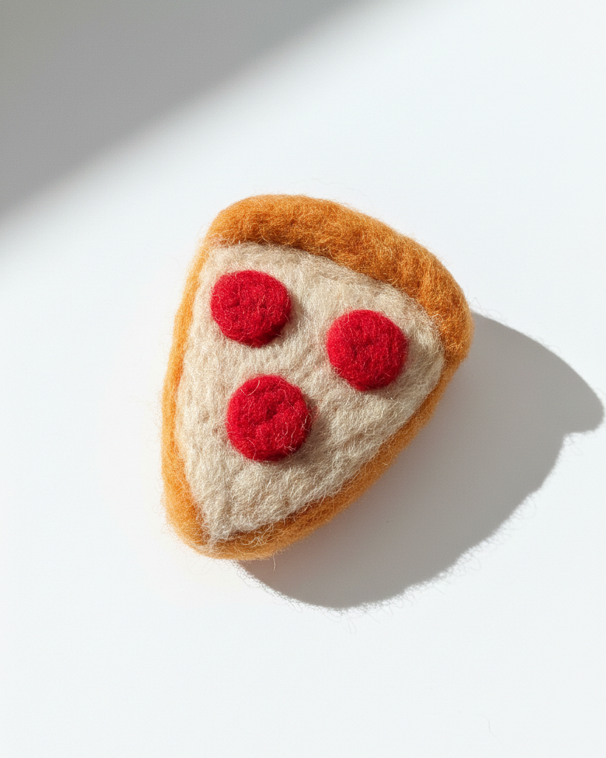 Pepperoni Slice Wool Magnet - Woobbi
