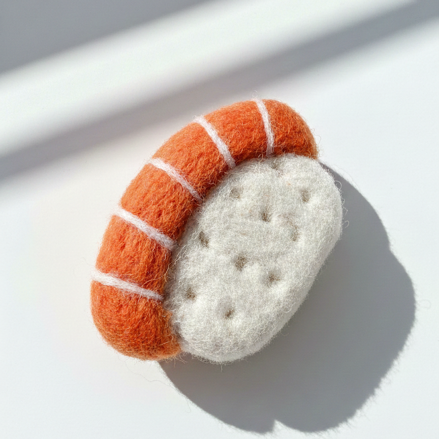 Salmon Sushi Wool Magnet - Woobbi